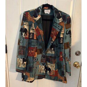 Lori Zoni vintage animal print blazer size Large
